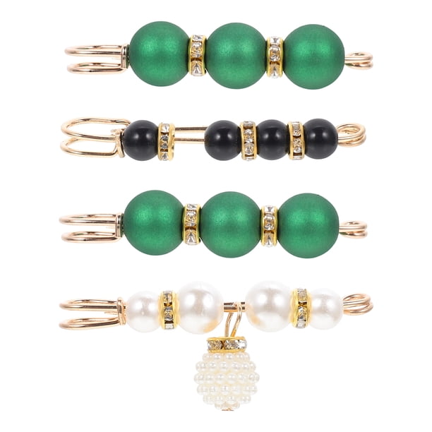 GOOHOCHY 4pcs Broche Safety Pin de suéter de perla Decorativa CLIP de chal Broche para mujeres