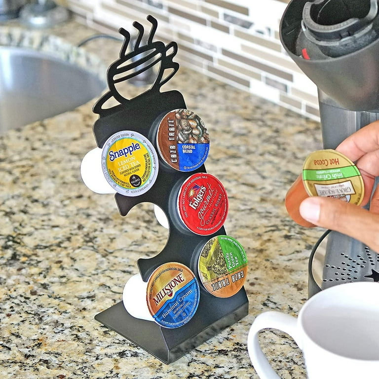 Fairly Odd Novelties Countertop K CUP Display Holder Rack Black Metal Holds 6 Pods One Size Walmart