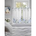 thumbnail image 4 of Kitchen Curtains 45 Inches length, Eucalyptus Flower Window Treatment Curtain Drapes, Sage Green Leaf Blue Floral Watercolor Lightweight Window Panels for Living Room Bedroom, 52"x45", 2 Panels, 4 of 7