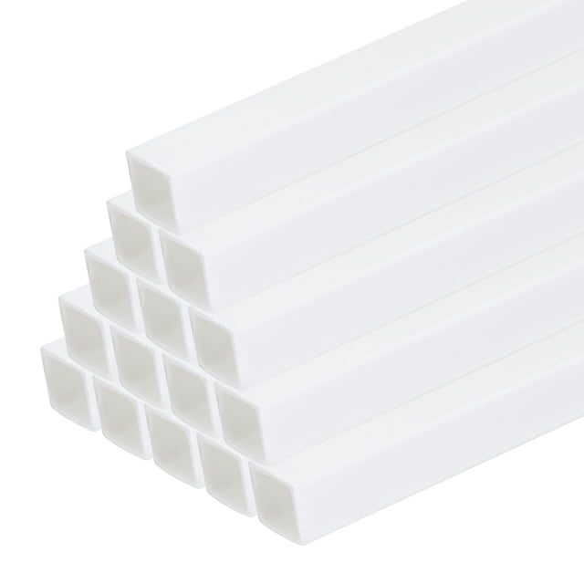 Unique Bargains 20pcs 20' Plastic Model Tube ABS, Solid Square Bar 0.2'x0.2' White Easy Processing Model Making DIY