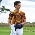 thumbnail image 3 of Rateoe Sunset Sunflower Cow A Pattern Men's Short Sleeve Polo Shirts, Golf Polo Shirts Short Sleeve Performance Moisture Wicking Dry-4X-Large, 3 of 6