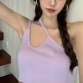 thumbnail image 2 of MAGAZINE Women\\\'s knitted halter vest undershirt tops female summer irregular Slim halter   small tank tops, 2 of 6