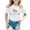 White, variant on Baby Girls Tops & T-Shirts Letter Print Round Neck Short Sleeve Fashion Casual Tops Pullover Tshirts Outwear,Beige,1-2 Years