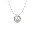 thumbnail image 2 of Delight Jewelry Silvertone AB Crystal Ship Wheel - Direction Laugh Ring Charm Necklace, 18", 2 of 4