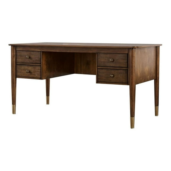 Furniture of America Jennay Wood 4-Drawer Writing Desk in Antique Oak