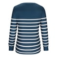 thumbnail image 5 of AherBiu Spring Fall Tops for Women Long Sleeve Striped Crew Neck Pullover Blouse Tunic Top T Shirt, 5 of 6