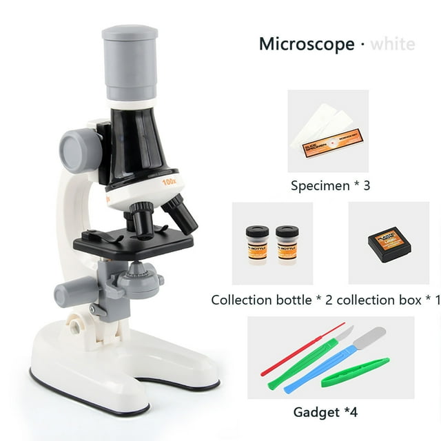 JWshufel Kids Microscope with LED Light 100X 400X 1200X Magnification for Early Childhood Education and STEM Learning Educational Science Toy for Children Aged 3 and Up