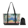 thumbnail image 7 of FORMRS Canvas Laptop Tote Bag for Women with 15.6" Computer Compartments Shoulder Handbag, Seaside Leaves, 7 of 7