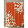 thumbnail image 4 of Nautical Coastal Shower Curtain, Ocean Coral Print Bathroom Decor Curtains Set with Hooks, Orange White Waterproof Fabric Home Accessories， Stall 36 X 72 Inch, 4 of 6