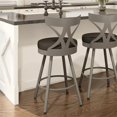 thumbnail image 3 of Amisco Tabouret de Comptoir Pivotant Mapleton 27" - Polyester Gris Brun Foncé / Métal Gris, 3 of 3
