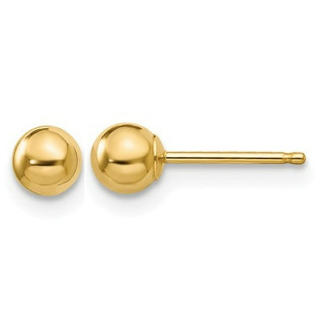 Boucles d'Oreilles Clous en Or Jaune 14K (4mm)