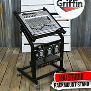 Griffin Rack Mount Stand - Music Studio Recording Mixer Cart Rail Gear Holder