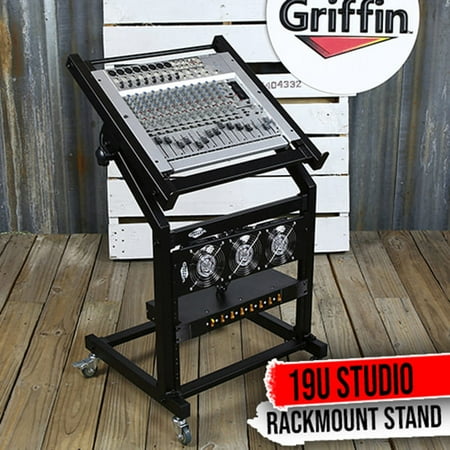 Griffin Rack Mount Stand - Music Studio Recording Mixer Cart Rail Gear Holder