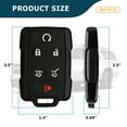 thumbnail image 5 of AKS KEYS Replacement for Chevrolet Keyless Entry 6 Buttons Fob FCC# M3N32337100 Part No. 13577766 / 84540864, 5 of 6