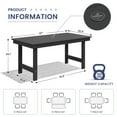 thumbnail image 2 of SERWALL Outdoor Dining Table, 67" Rectangle HDPE Dining Table with Umbrella Hole, Black, 2 of 9
