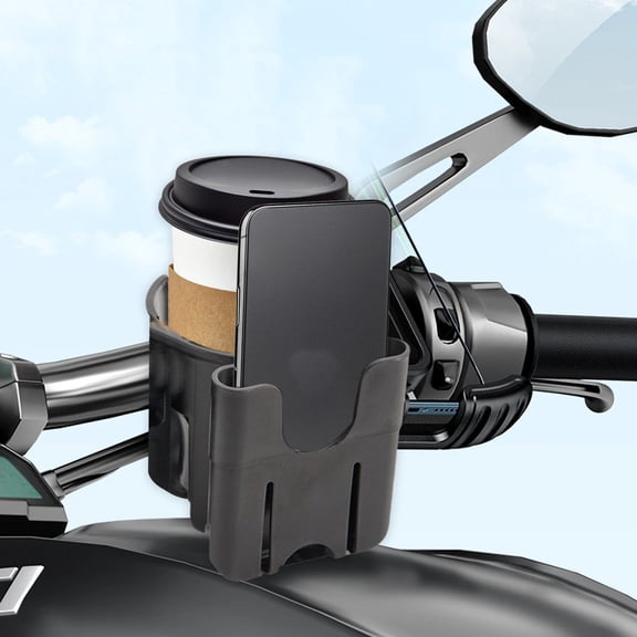Universal Cup Holder, 2-In-1 Bicycle And Car Drink Holder, Abs And Leather, Fits Water Bottles And Phones Up To 6.5 Inches, for Handlebars, Desks, Wheelchairs