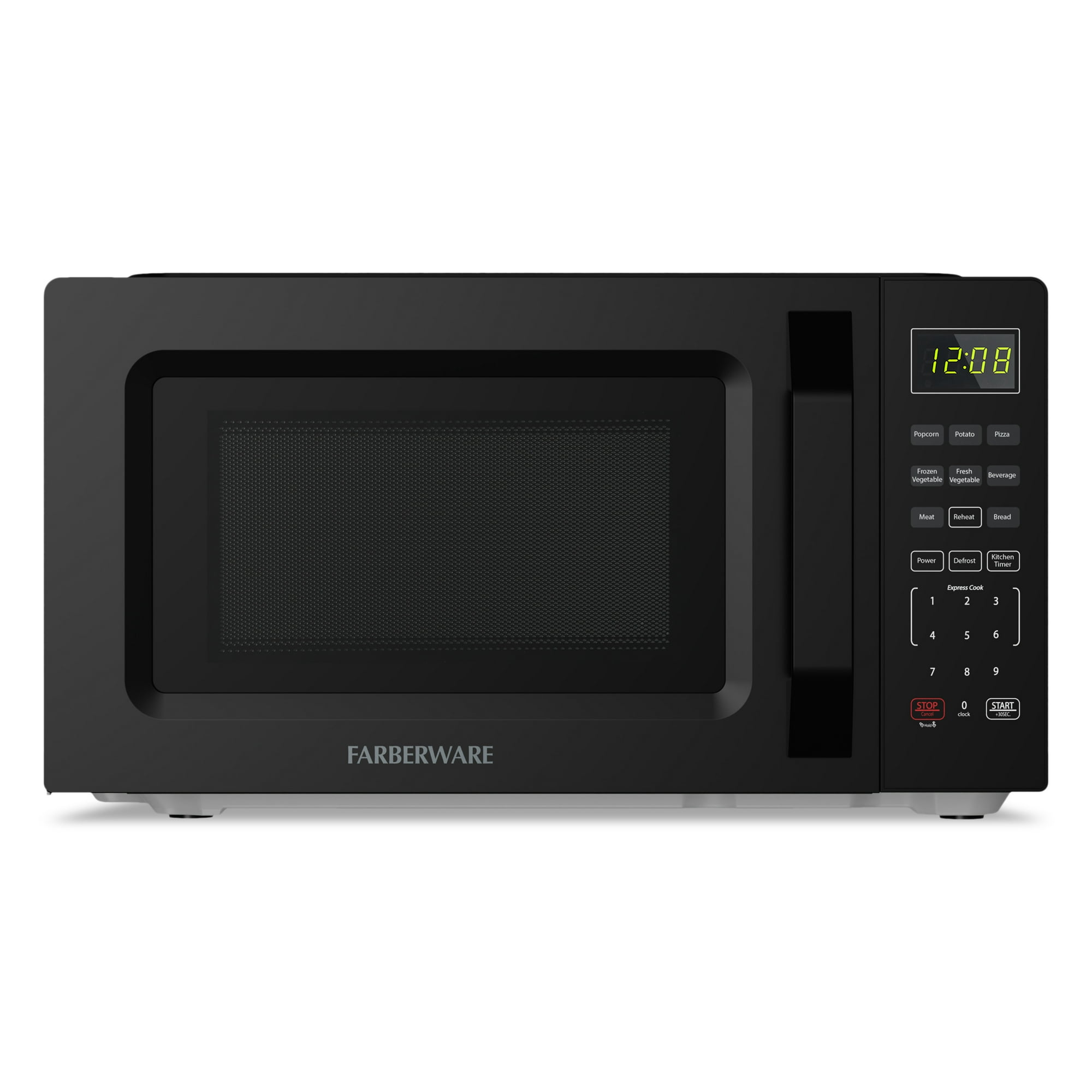 Farberware Countertop Microwave Oven, 0.7 cu ft, 700 W, Auto-Cook Menu, Black