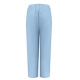 thumbnail image 7 of Cotton Linen Pants Women 2026 Summer Elastic Waist Straight Leg Loose Casual Lounge Pants with Pockets, 7 of 7