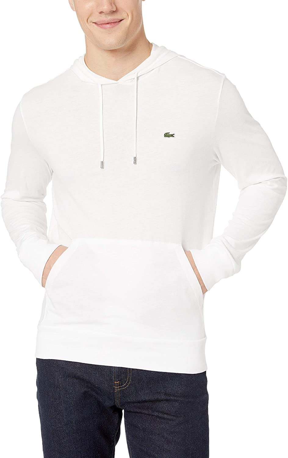 lacoste men's hooded cotton jersey sweatshirt
