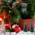 thumbnail image 2 of Northlight LED Lighted Frosted Mini Bottle Brush Pine Christmas Village Trees - 6" - Set of 2, 2 of 3