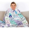 thumbnail image 6 of Mermaid Throw Blanket for Girls, 50x60 inch Cozy Cute Mermaid Theme Fluffy Plush Blanket for Kids, Soft Cute Mermaid Purple Blue Flannel Throw Blanket for Children Teen Women Gift Sofa Bed Couch, 6 of 18