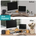 thumbnail image 2 of WELL WENG Dual Monitor Stand Riser Length Adjustable for Home Office and School 3 Shelf, 2 of 5