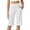 BBE59-White, variant on Lumtrix Bermuda Shorts For Women With Pockets Below Knee Length Women'S High Waisted Stretch Long Shorts Walking Casual Capris Red 2XL