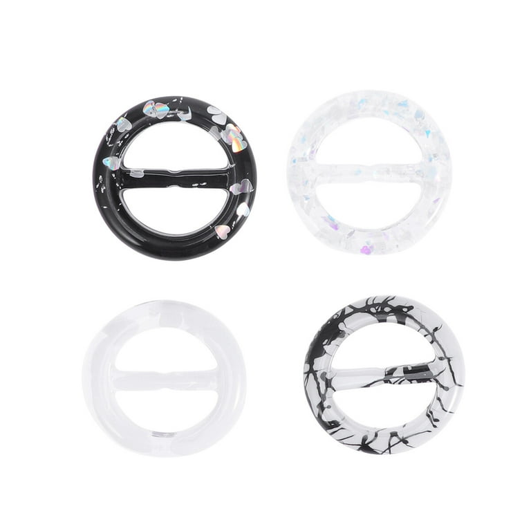 4 Pcs Round Elegant T-shirt Clips Fashion Scarf Clip Rings Decoration  Clothing Corner Knotted Buckles for Summer Costume (Inner Diameter 2.5cm) 