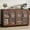 Brown, variant on Sailvan Sideboard Buffet Cabinet with Storage, 55.1" Table with 4 Fluted Glass Doors, Built-in Removable Shelf, Kitchen Coffee Bar Table for Dining Room, Living Room, Brown