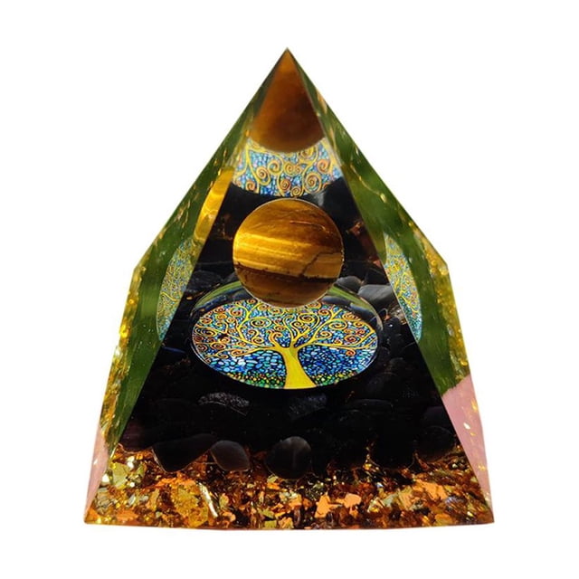 Pirámide Cristales Curativos Energía Piedra Escultura Resina (Bola 5cm)