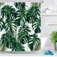 thumbnail image 1 of Jungle Tropical Palm Leaves Cortina de ducha con 12 ganchos, 150 * 180 CM Green Monstera Fondo blanco Cortinas de baño Resistente al agua Tela de poliéster lavable a prueba de moho JFHHH pequeña, 1 of 5