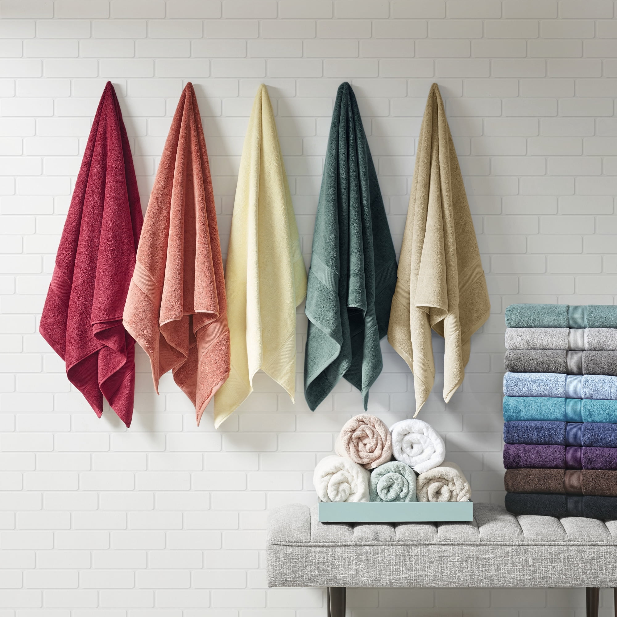 Madison Park 8-Piece Luxury Cotton Towel Set, 800GSM Bath Towels, Ultra Soft & Absorbent, Blush