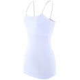 thumbnail image 2 of Ola Mari Junior Size BUILT-IN Shelf Bra Adjustable Spaghetti Strap Solid Camisole Tank Top, White, Medium, 2 of 4
