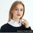 thumbnail image 4 of LoudSung Fake Collar Detachable Half Shirt Blouse False Collar Cotton Knit Elegant Design for Women Girls, 4 of 7