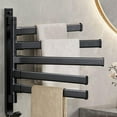 thumbnail image 5 of Haibin Swivel Towel Rack, Aluminium 5-Arm Towel Bar for Bathroom Swing Out 180° Rotation Hanger Holder Wall Mount 2Pcs, 5 of 8