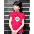 thumbnail image 2 of Be Free Heart Daisy T-Shirt Juniors -Image by Shutterstock,  Large, 2 of 4