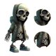 thumbnail image 1 of Figuritas Sudadera Calavera Muñecos Gótico Esqueleto Hombre Escultura Halloween Resina Artesanía (C) Wdftyju  Libre de BPA, 1 of 3