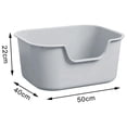thumbnail image 6 of Cat Open Top Pet Litter Tray Cat Litter Container Cat Sandbox Splashproof High Sided Cat Litter Tray for All Kinds of Cat Litter Gray, 6 of 8