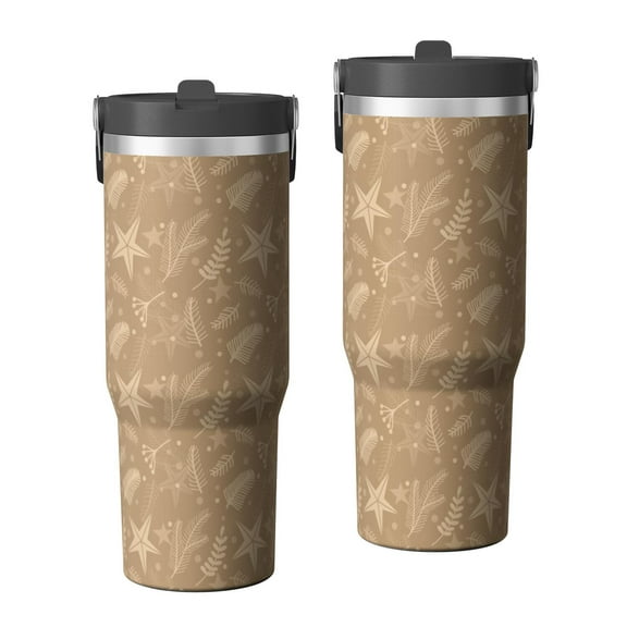 Christmas 30oz Handheld Travel Tumbler with Handle – Double Wall Stainless Steel Insulated Cup, Flip Straw Lid, Leak-Proof & BPA-Free for Hot and Cold Drinks – Durable Coffee & Juice Mug Black