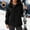 Black, variant on Women's Fleece Lined Hooded Jackets Windproof Waterproof Cuffed Long Sleeve Zip Up Reflective Stripes Ski Windbreaker with Pockets Wine 2XL