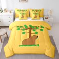 thumbnail image 1 of YST Ensemble de Literie Capybara 3D Dessin Animé 7 Pcs, Taille Simple, Mignon Capybara Arbres Verts Lit en Sac, 1 of 5