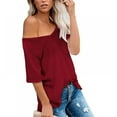 thumbnail image 4 of Femmes d'Été Casual Femmes V-neck Tshirt Manches Courtes Dames, 4 of 7