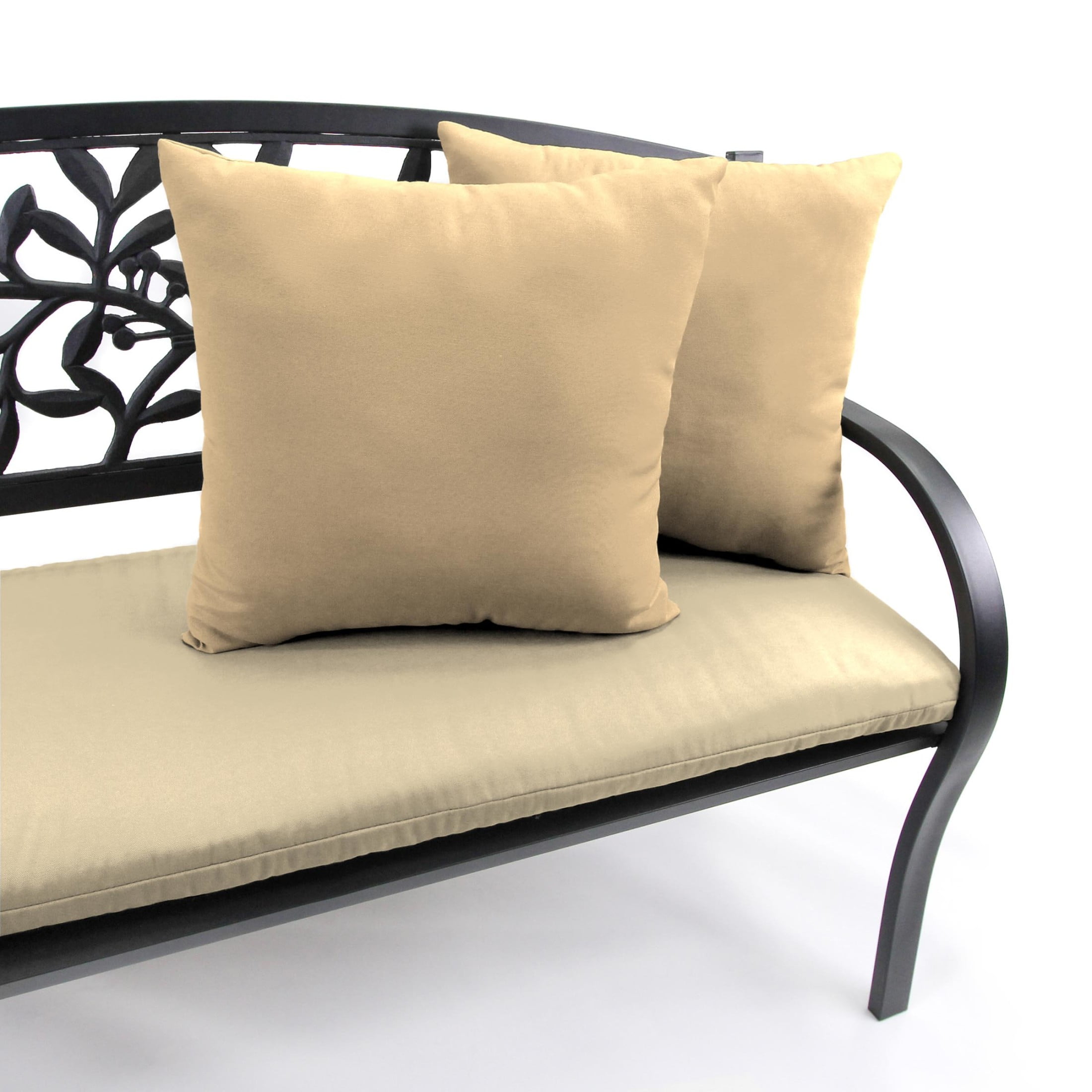 Jordan Manufacturing 16" x 16" Antique Beige Solid Square Outdoor Throw Pillow (2 Pack)