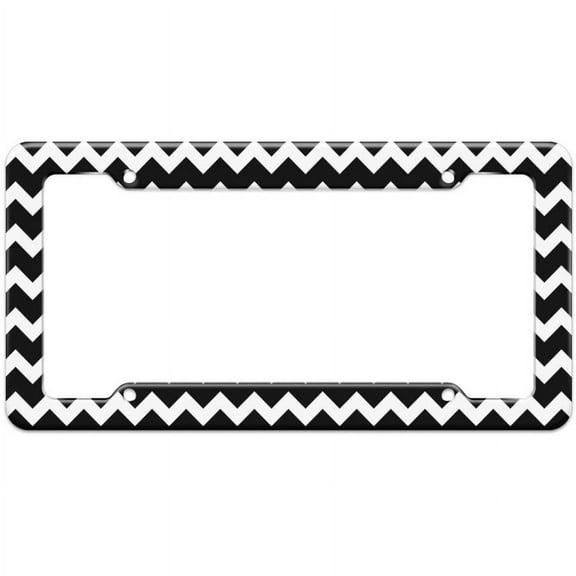 Chevrons Black Pattern License Plate Frame