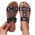 thumbnail image 2 of Women Slippers Flat Heel Open Toe Slip-on Slides Slippers Women's Casual Outdoor Indoor Comfortable Sandals Shoes, 2 of 8