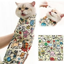 Cat Grooming Wrap,Anti-Escape Cat Swaddle Wrap,Self-Adherent Cat Wrap for Cutting Nails,Multifunctional Anti-Scratch Cat Restraint Wrap  M-21.7" (within 6 Pound)