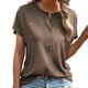 thumbnail image 1 of Gibobby Playera de Manga Corta con Cuello Redondo Camiseta informal manga corta con cuello redondo para mujer(Marrón,M), 1 of 4