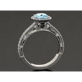thumbnail image 3 of HeartsAndYou 2ct Natural Aquamarine & Diamond Engage Ring Halo Milgrain 14k SOLID White Gold, 3 of 9