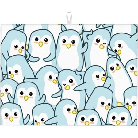 

Blue Penguin Dish Drying Mat For Kitchen Counter Large Absorbent Dish Drainer Super Absorbent Microfiber Dish Drying Pad 18x24 Inch