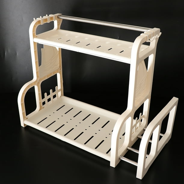 Organizador de utensilios de cocina, soporte para tablas de cortar, almacenamiento de utensilios para hornear / cocina, plástico Beige Macarena Estante del almacenamiento de los utensilios de la cocina